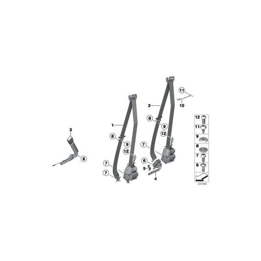 Genuine BMW 72117382392 F01 F02 Upper Belt, Front Right SCHWARZ (Inc. 740LdX, 750i & ALPINA B7LX)