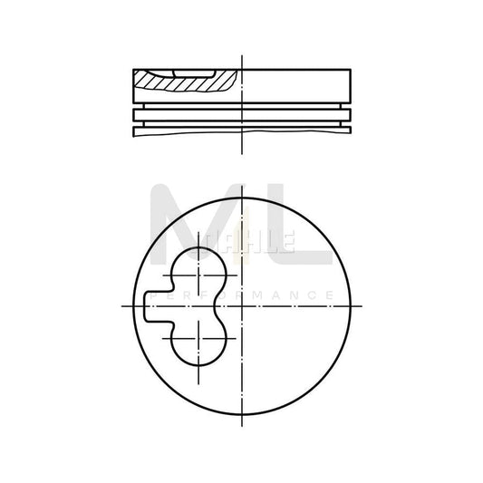 MAHLE ORIGINAL 009 54 01 Piston 82,6 mm, with piston ring carrier | ML Performance Car Parts