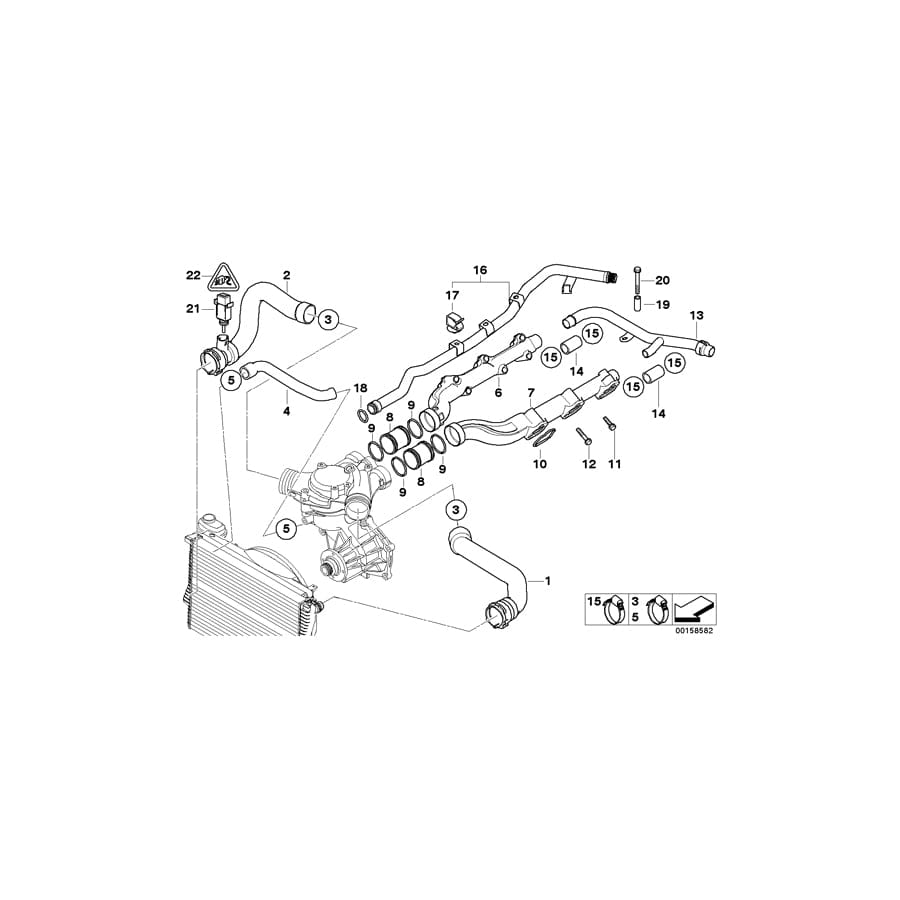 Genuine BMW 11537830168 E52 Water Hose (Inc. Z8)