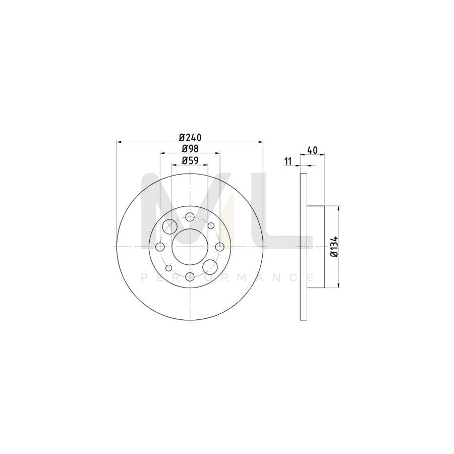 TEXTAR 92061200 Brake Disc for ALFA ROMEO 33 Sportwagon (907B) Solid, without wheel hub, without wheel studs  - 1 piece
