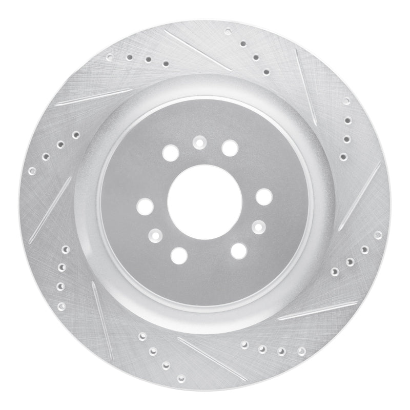 R1 Concepts R1 04-11 Cadillac STS Rear Right Drilled & Slotted Silver Brake Rotor