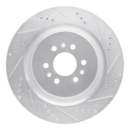 R1 Concepts R1 04-11 Cadillac STS Rear Right Drilled & Slotted Silver Brake Rotor