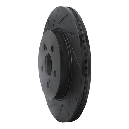 R1 Concepts R1 19-25 Toyota Corolla (US/Canada) Front Left Drilled & Slotted Black Brake Rotor
