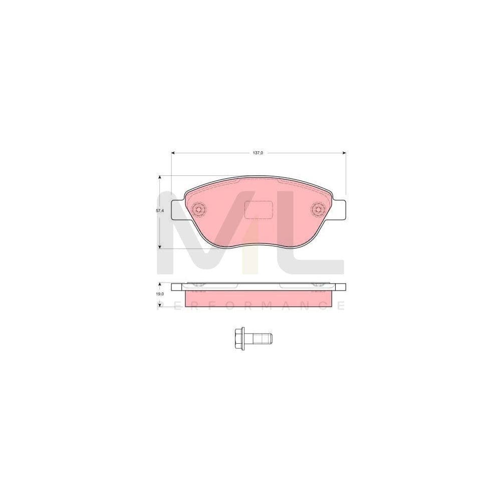 TRW Gdb1591 Brake Pad Set Not Prepared For Wear Indicator