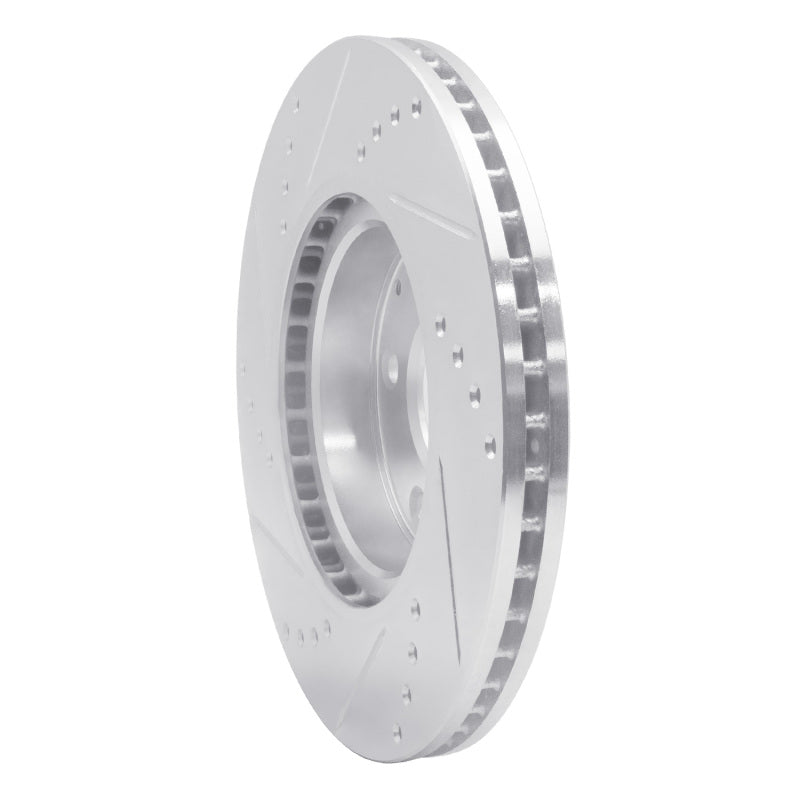 R1 Concepts R1 14-24 Mazda 3 Front Right Drilled & Slotted Silver Brake Rotor
