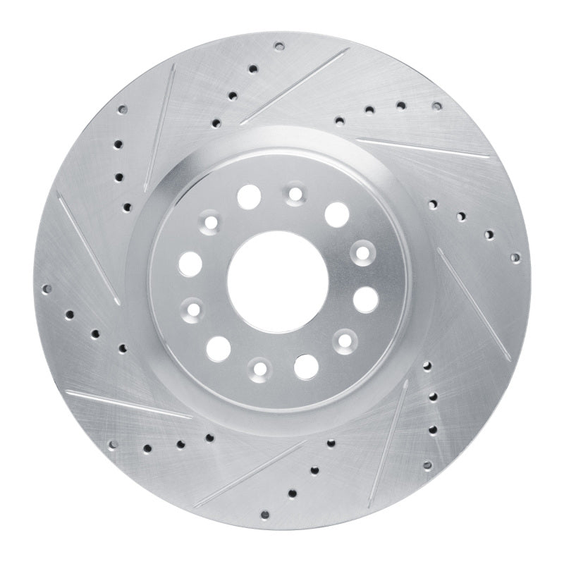 R1 Concepts R1 17-25 Buick Enclave Front Left Drilled & Slotted Silver Brake Rotor