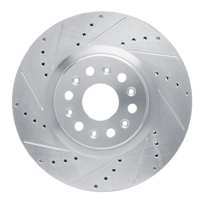 R1 Concepts R1 17-25 Buick Enclave Front Left Drilled & Slotted Silver Brake Rotor