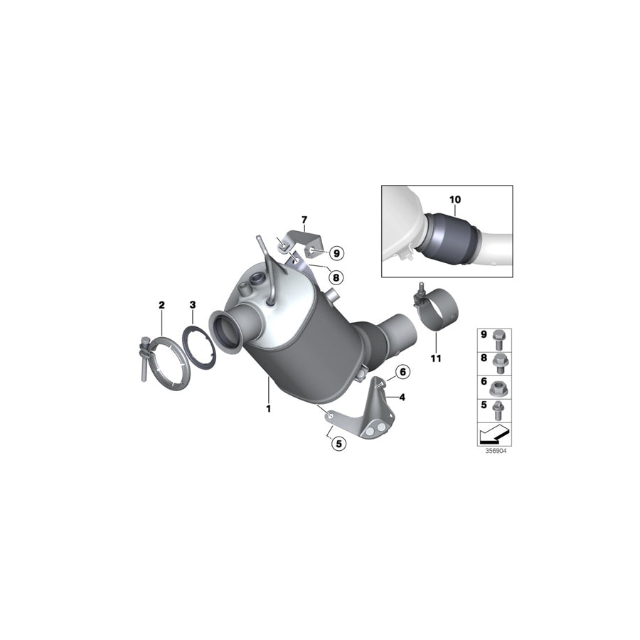 Genuine BMW 18308589078 F25 F10 F26 Decoupling Element VALUE LINE (Inc. 120d, 320dX & 118dX)
