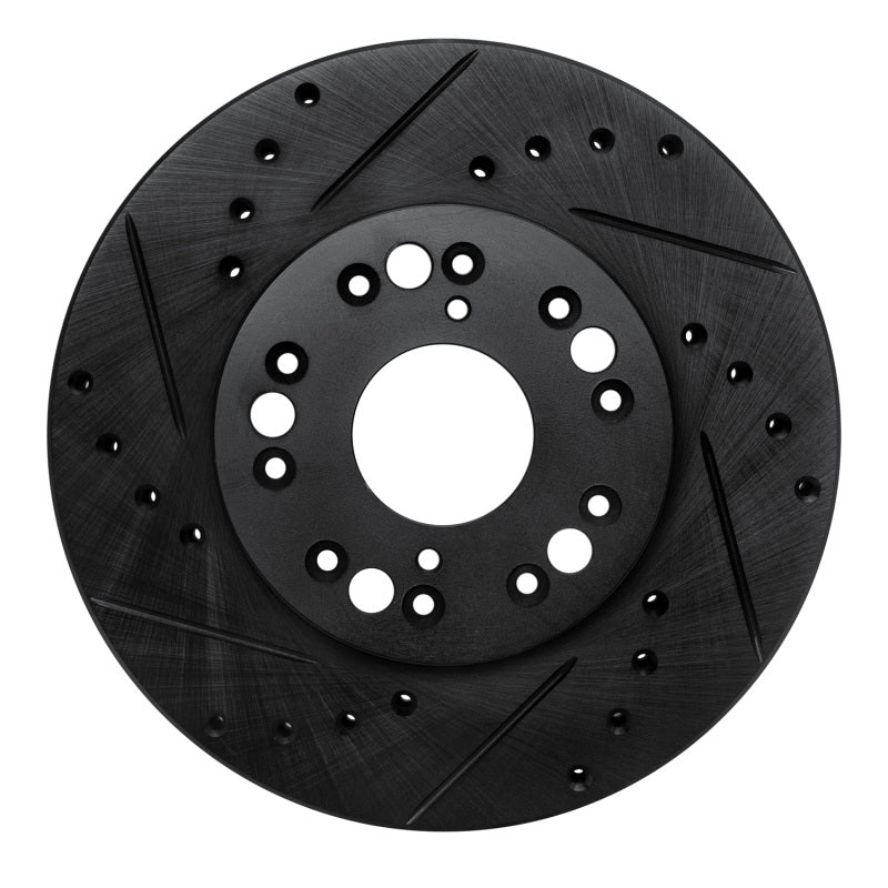 R1 Concepts R1 90-90 Lexus LS400 Front Left Drilled & Slotted Black Brake Rotor