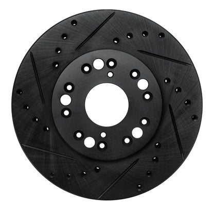 R1 Concepts R1 90-90 Lexus LS400 Front Left Drilled & Slotted Black Brake Rotor