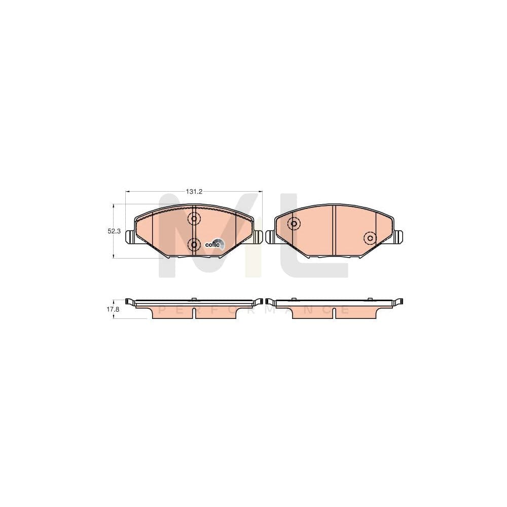 TRW Cotec Gdb2027 Brake Pad Set Prepared For Wear Indicator