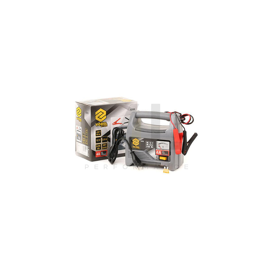 VOREL 82550 Battery Charger portable, 2.8A, 12V, 8-56Ah
