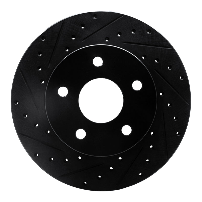 R1 Concepts R1 99-04 Jeep Grand Cherokee Front Left Drilled & Slotted Black Brake Rotor