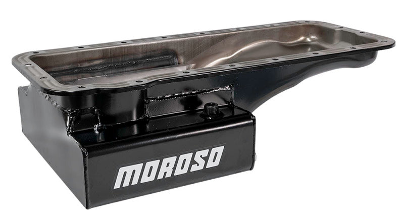Moroso Ford 352-428 FE (w/Front Sump) Kicked Out Road Race Baffled 8qt 6in Steel Oil Pan