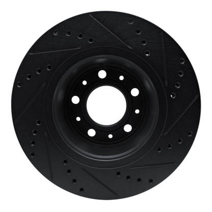 R1 Concepts R1 82-92 Volvo 940 Front Left Drilled & Slotted Black Brake Rotor