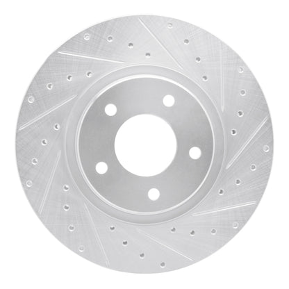 R1 Concepts R1 98-06 Jaguar XJR Front Right Drilled & Slotted Silver Brake Rotor