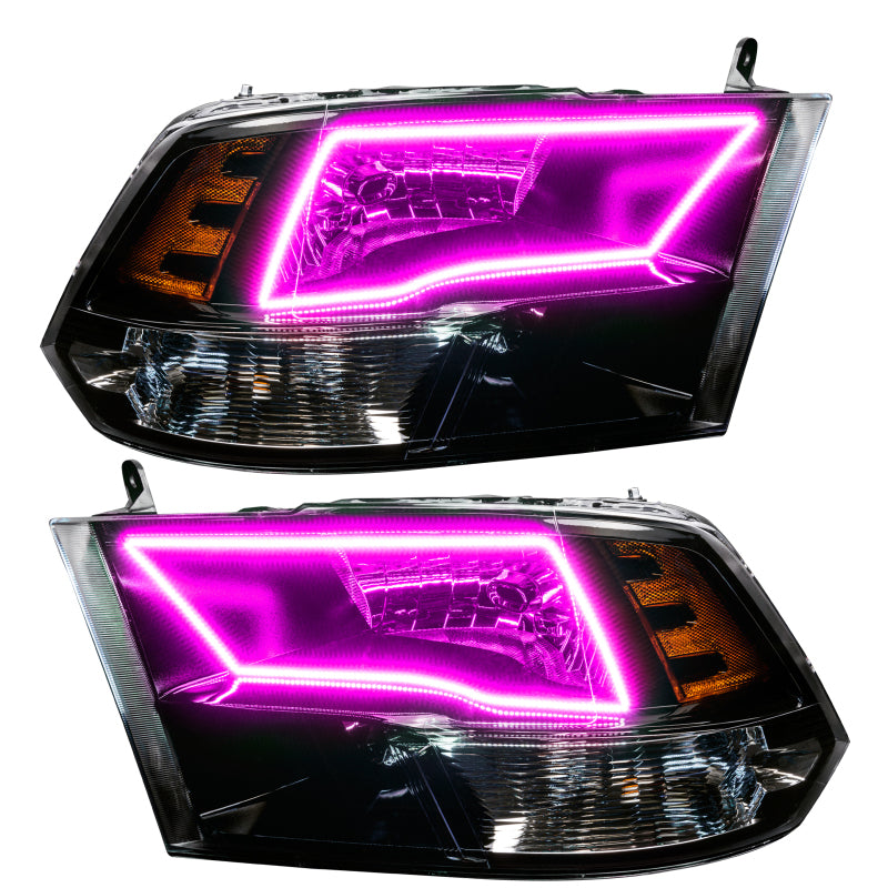 ORACLE Lighting Oracle 09-17 RAM 1500 Quad Pre-Assembled Headlights Blk Housing - w/ Simple Controller