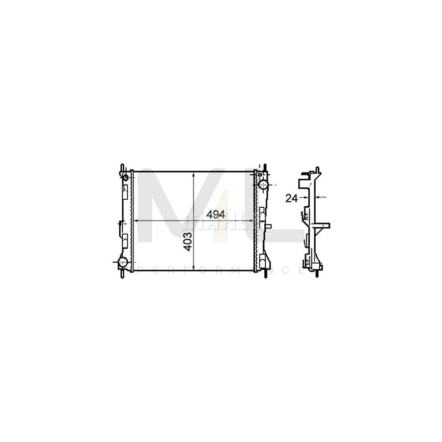 MAHLE ORIGINAL CR 1691 000P Engine radiator Mechanically jointed cooling fins, Manual Transmission | ML Performance Car Parts