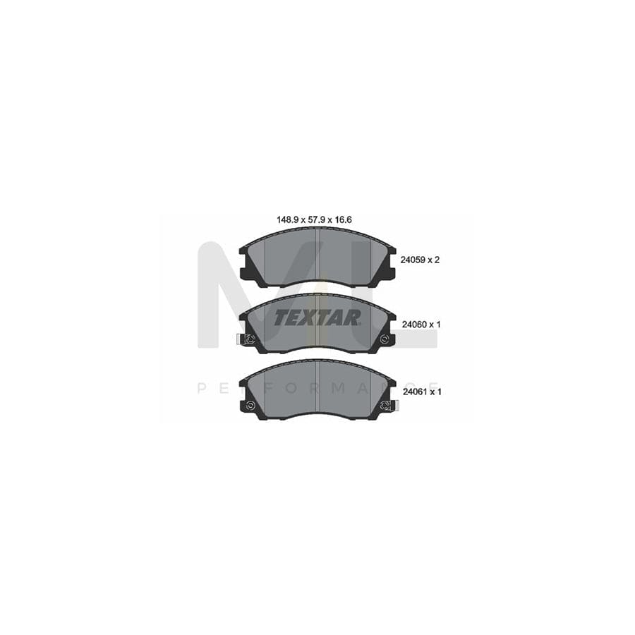 TEXTAR 2405901 Brake pad set for HYUNDAI TERRACAN with acoustic wear warning