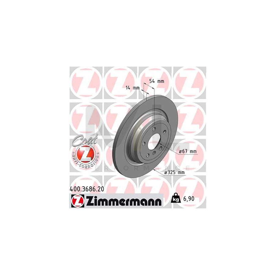ZIMMERMANN COAT Z 400.3686.20 Brake Disc Solid, Coated, High-carbon  - 1 piece