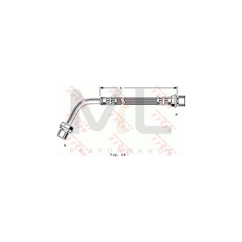 TRW PHA231 Brake Hose for FORD TRANSIT 345mm, M10x1