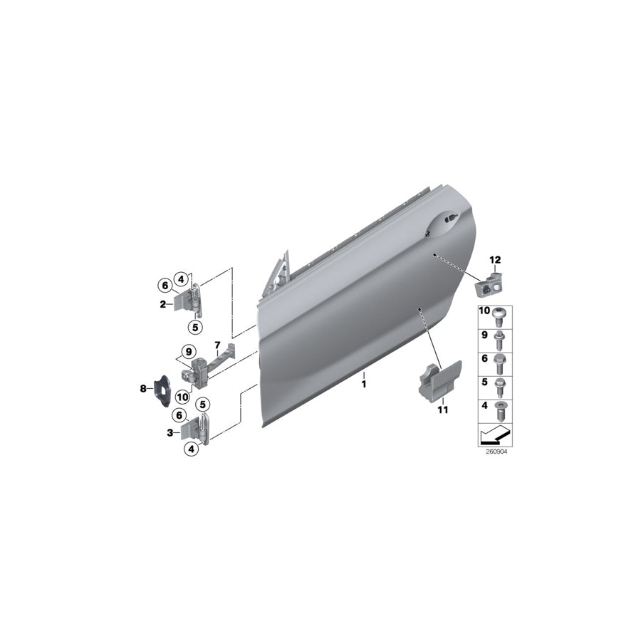 Genuine BMW 51717224599 F12 F13 Crashpad, Door, Front Left (Inc. M6, 640d & 640i)