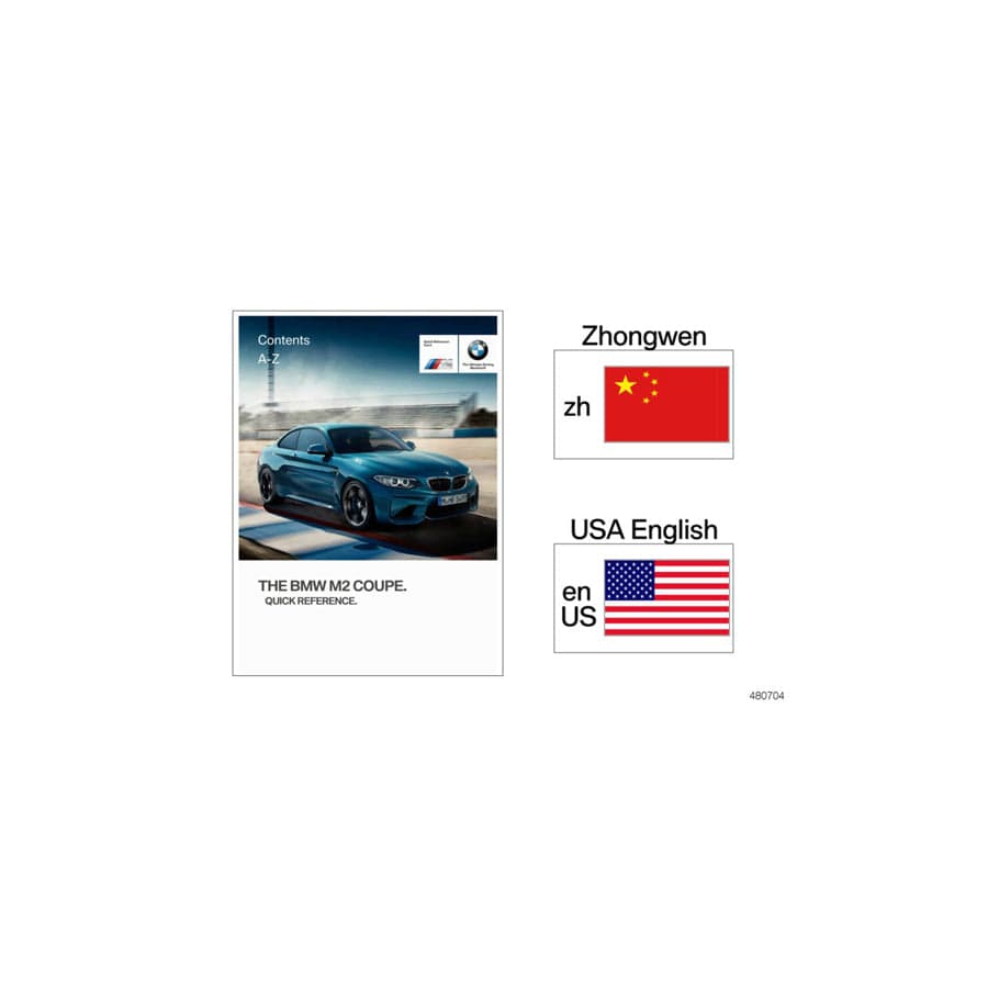 Genuine BMW 01402921330 F87 Quick Reference Card F87 ENUS (Inc. M2)