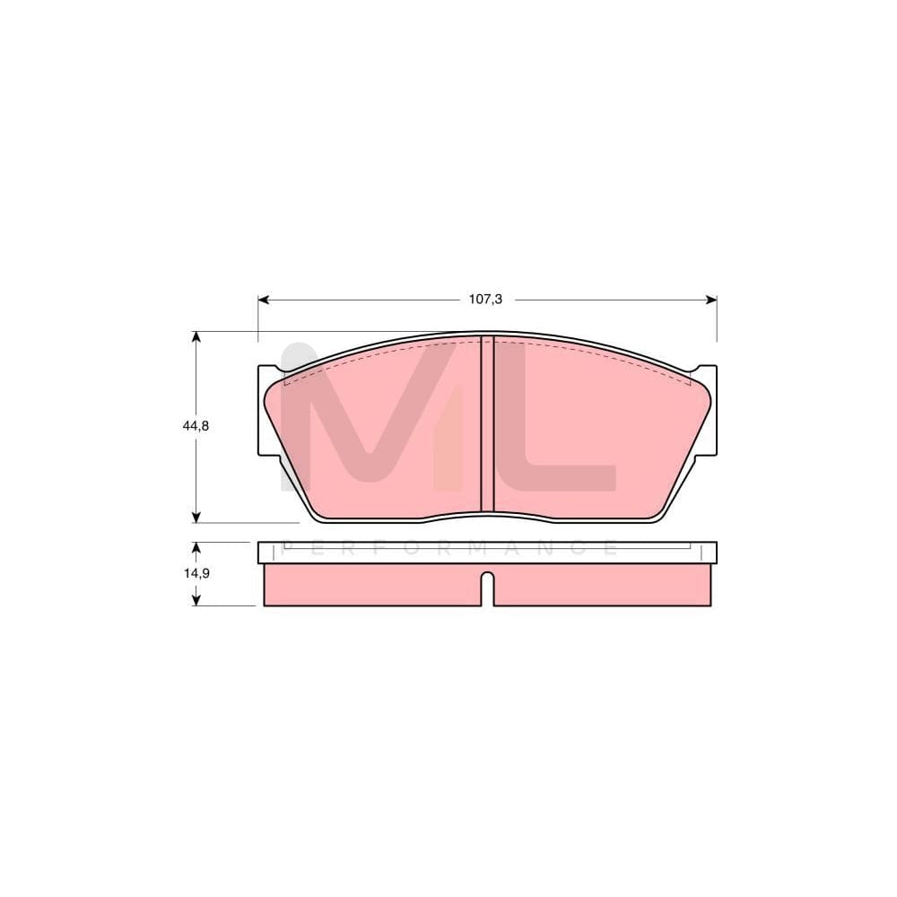 TRW Gdb284 Brake Pad Set Not Prepared For Wear Indicator