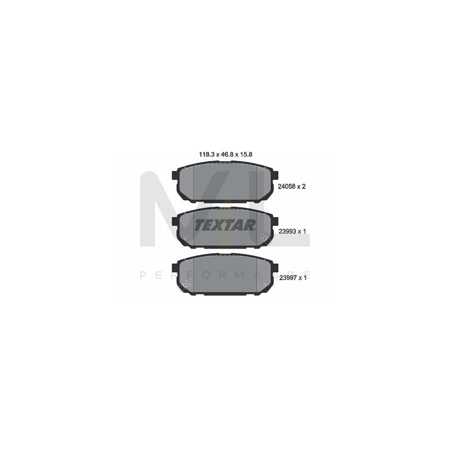 TEXTAR 2405801 Brake pad set for KIA Sorento I (JC) with acoustic wear warning