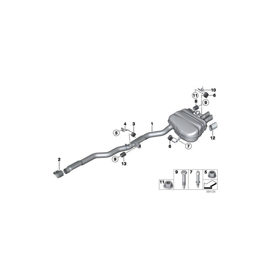 Genuine BMW 18307629933 F10 F11 Bracket, Resonator, Rear Left (Inc. 528iX, 528i & 520i)
