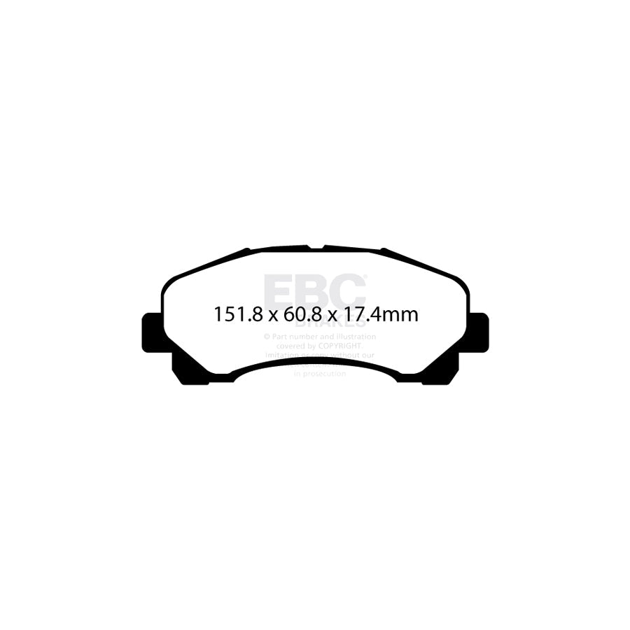 EBC DP62113 Chevrolet Holden Isuzu Greenstuff Front Brake Pads (Inc. Trailblazer, Colorado & D-Max) 2 | ML Performance UK Car Parts