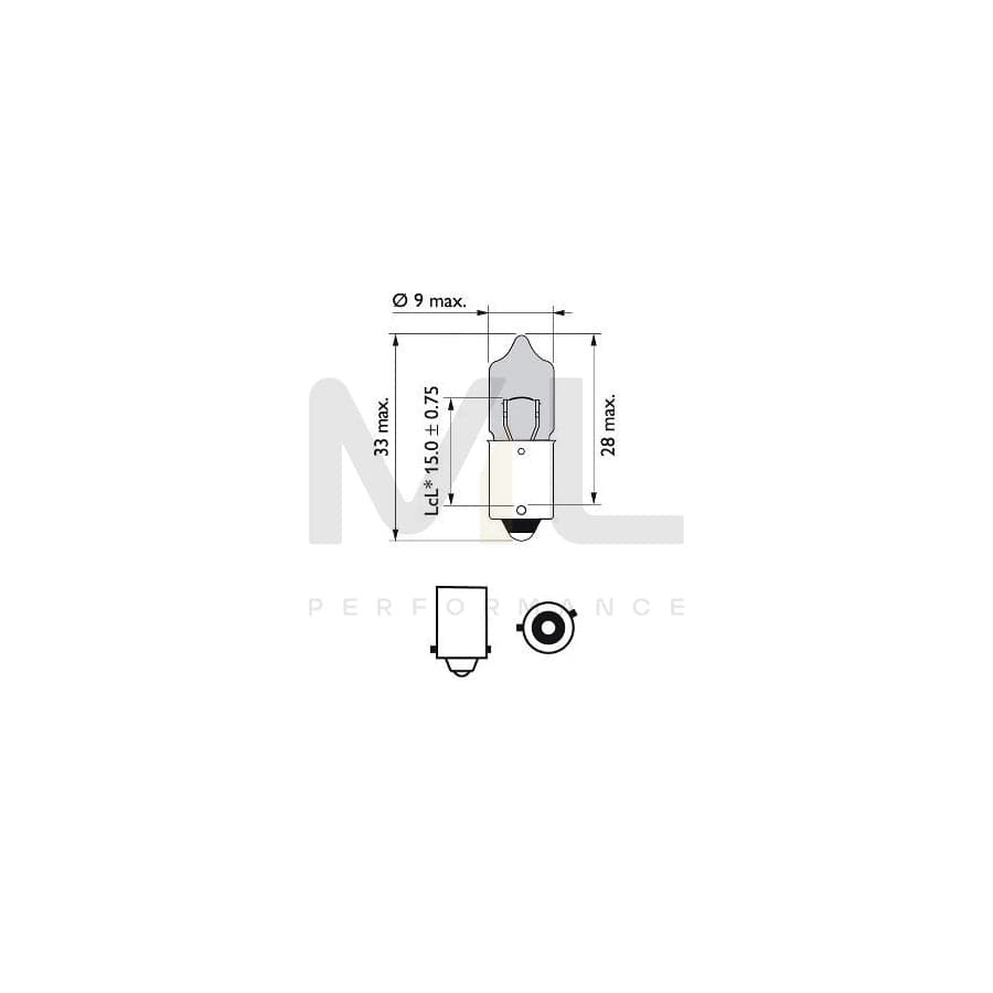PHILIPS 12036WVUB2 Bulb, indicator 12V 6W, H6W, Miniature halogen lamp, BAX9s