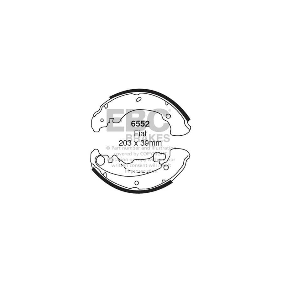 EBC 6552 Fiat Rear Brake Shoes (Inc. Brava, Bravo, Marea) 1 | ML Performance UK Car Parts