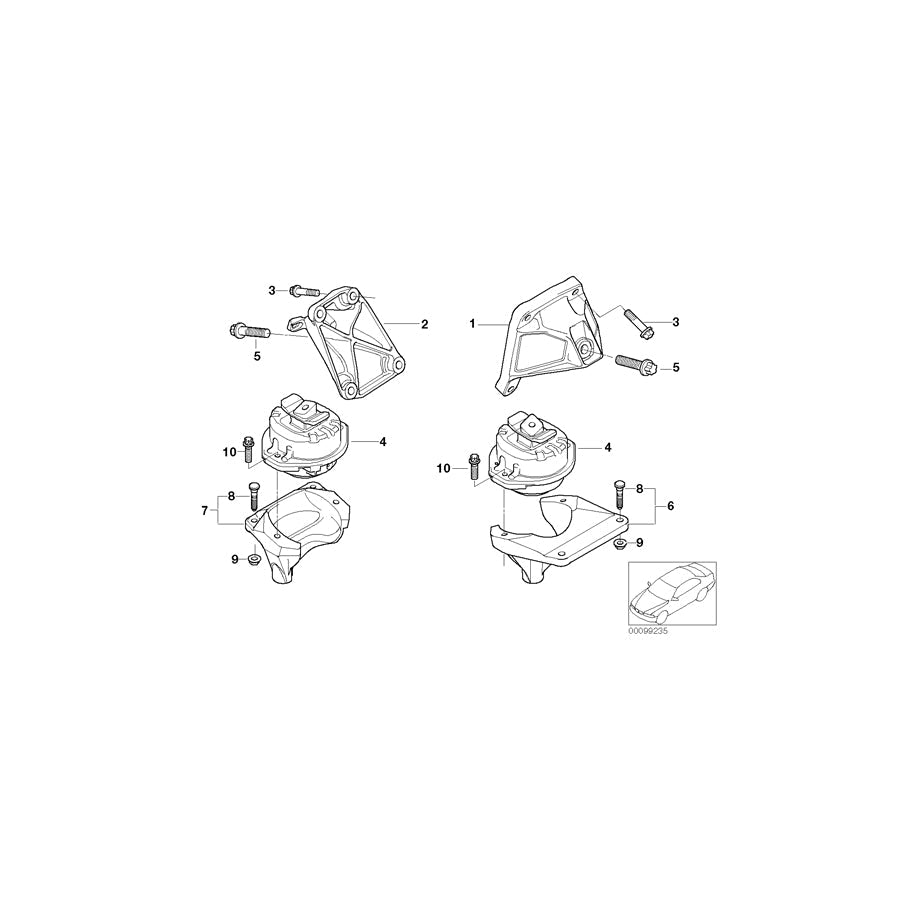 Genuine BMW 22116758431 E65 E66 E67 Engine Supporting Bracket, Left (Inc. 760Li, 760LiS & 760i)