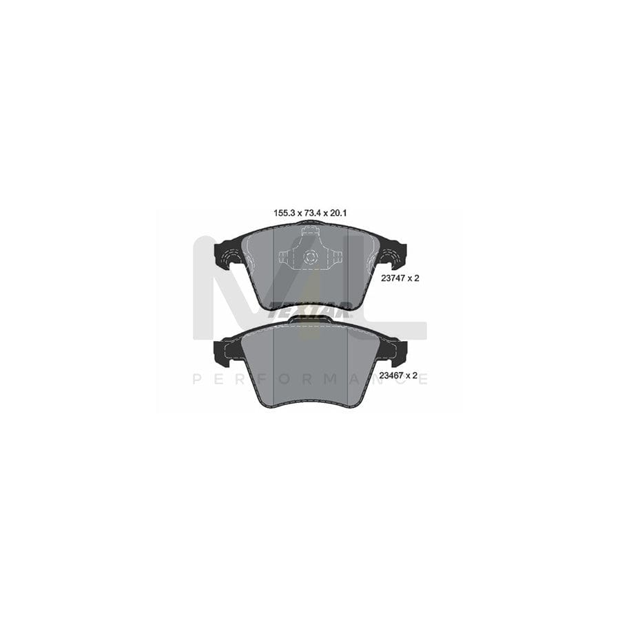 TEXTAR 2374702 Brake pad set not prepared for wear indicator