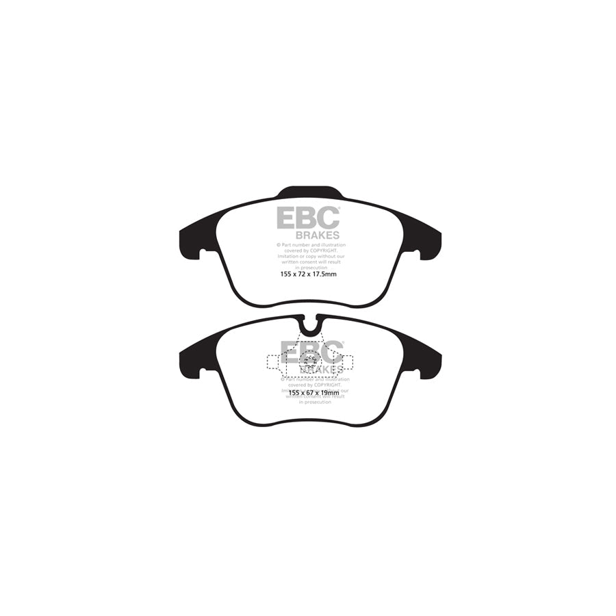 EBC PD06KF185 Citroen Peugeot Greenstuff Front Brake Pad & USR Disc Kit - ATE Caliper (Inc. C5 & 508) 2 | ML Performance UK Car Parts