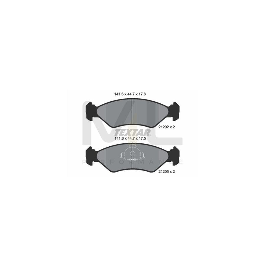 TEXTAR 2120203 Brake pad set not prepared for wear indicator