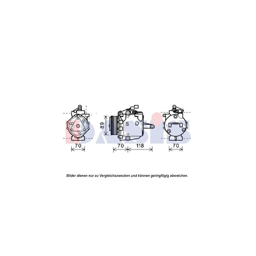 AKS Dasis 851965N Compressor, Air Conditioning for Mitsubishi Colt VI (Z30)