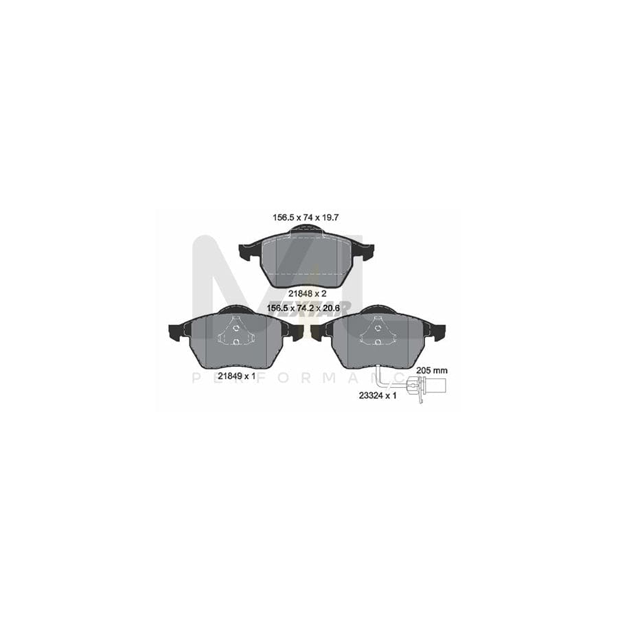 TEXTAR 2184903 Brake pad set with integrated wear warning contact