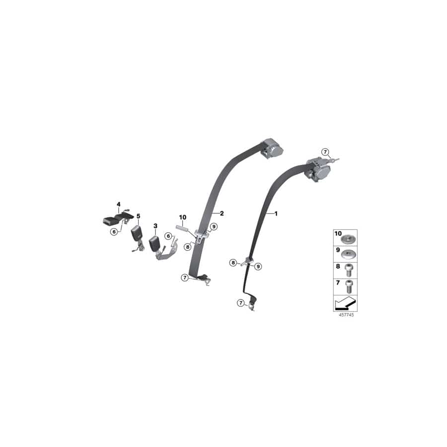 Genuine BMW 72117356624 G12 RR11 G11 Lower Belt Rear Right SCHWARZ (Inc. 740eX, Phantom EWB & 740LdX)