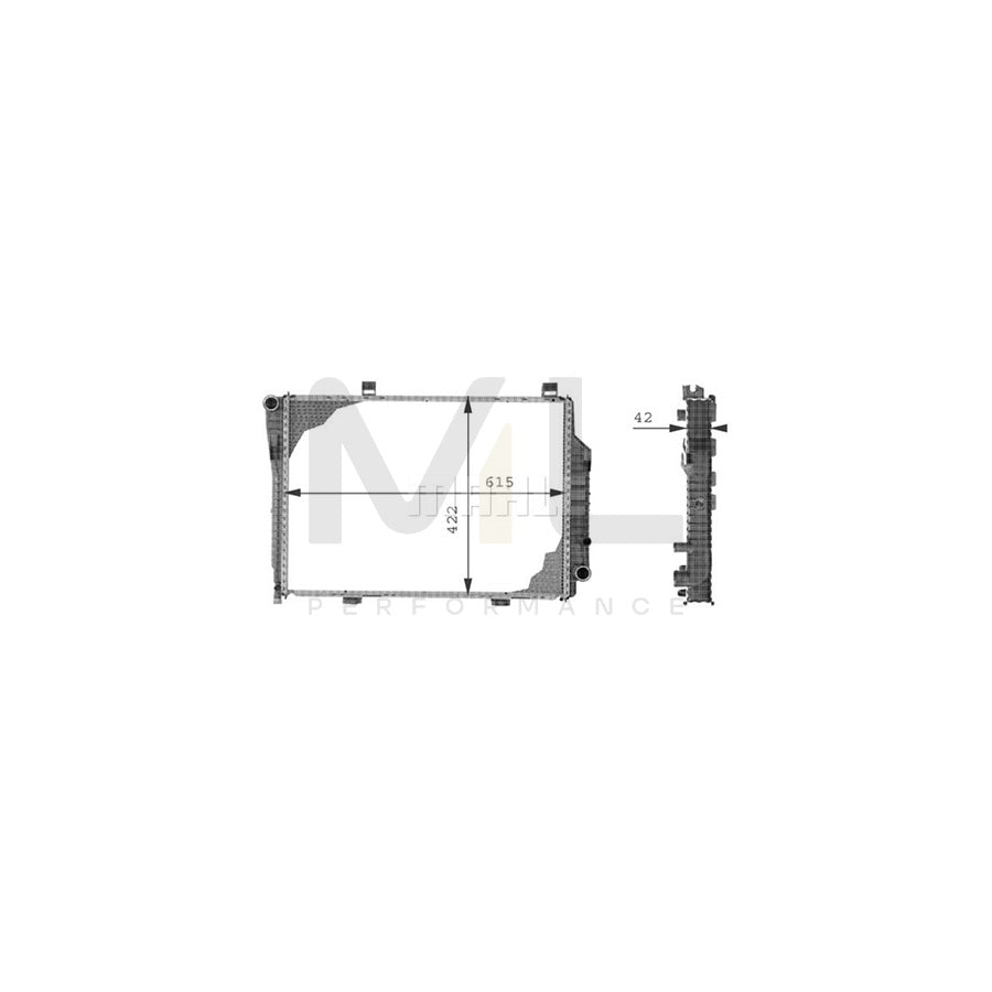 MAHLE ORIGINAL CR 230 000P Engine radiator suitable for MERCEDES-BENZ C-Class Brazed cooling fins, Manual Transmission | ML Performance Car Parts