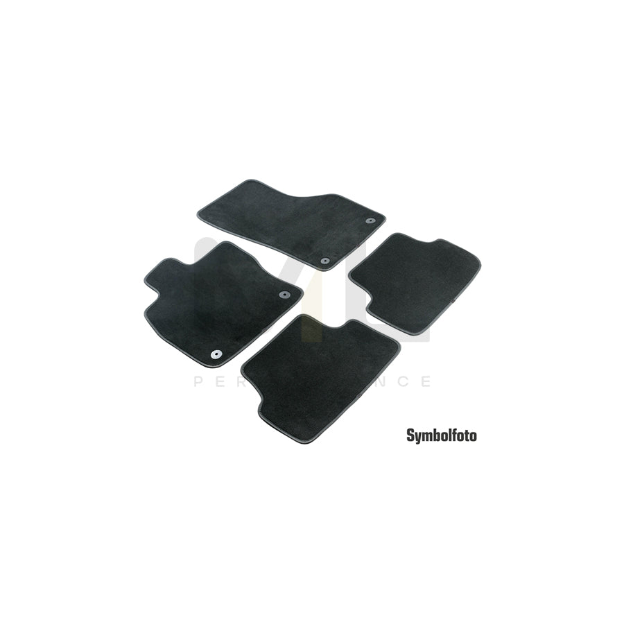 WALSER 80519 Floor mat set for DACIA Logan II MCV (L8) Textile, Front and Rear, Quantity: 4, Black