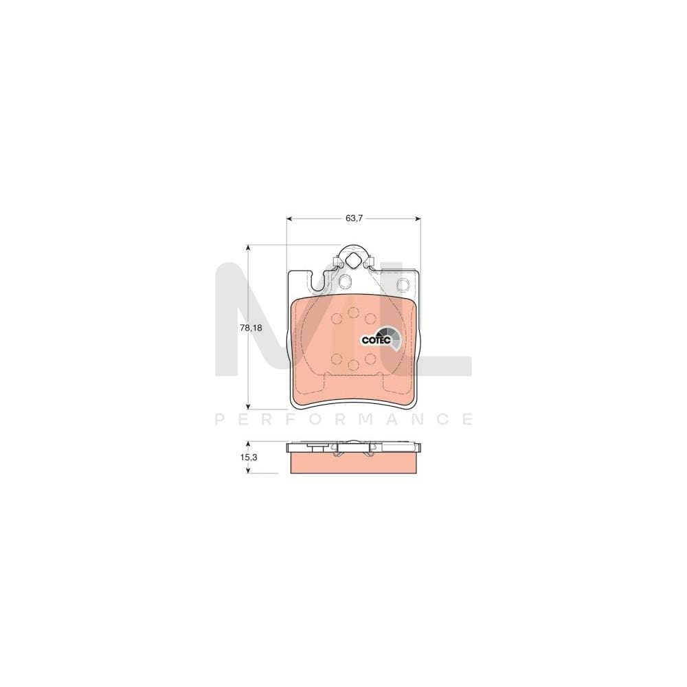 TRW Cotec Gdb1334 Brake Pad Set Prepared For Wear Indicator