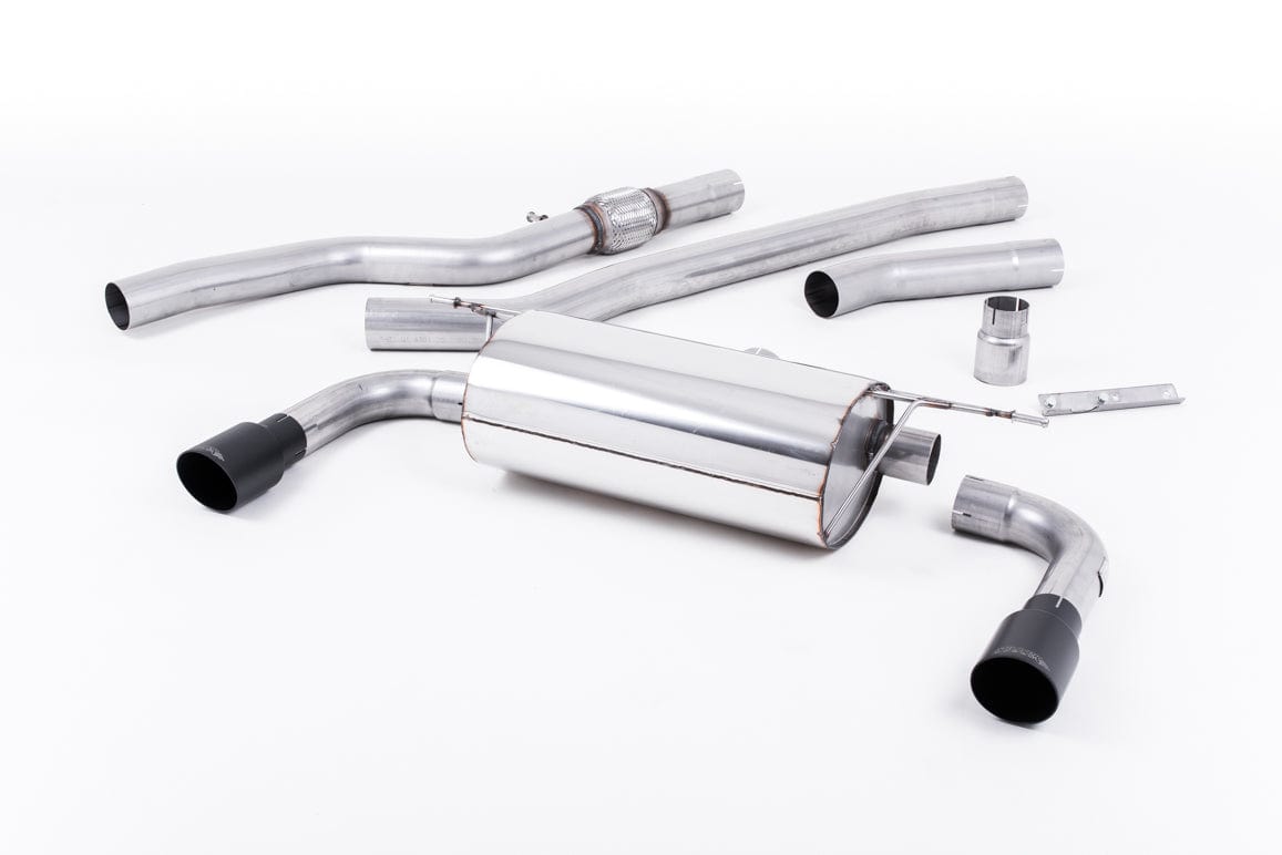 MillTek SSXBM1006 BMW F32 428i Cat-Back Dual-Outlet Non-Resonated with Cerakote Black Tips