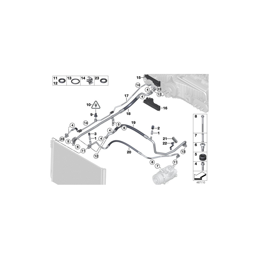 Genuine BMW 64539195547 F15 F10 F11 Dual Clip (Inc. X5 25dX, i3s 120Ah & i3 120Ah Rex)