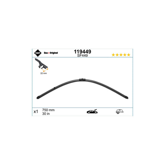 Swf Visioflex 119449 Wiper Blade For Audi A2 (8Z0)
