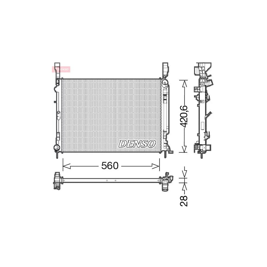 DENSO DRM23036 Engine Radiator for Renault Kangoo II / Grand Kangoo (Kw)