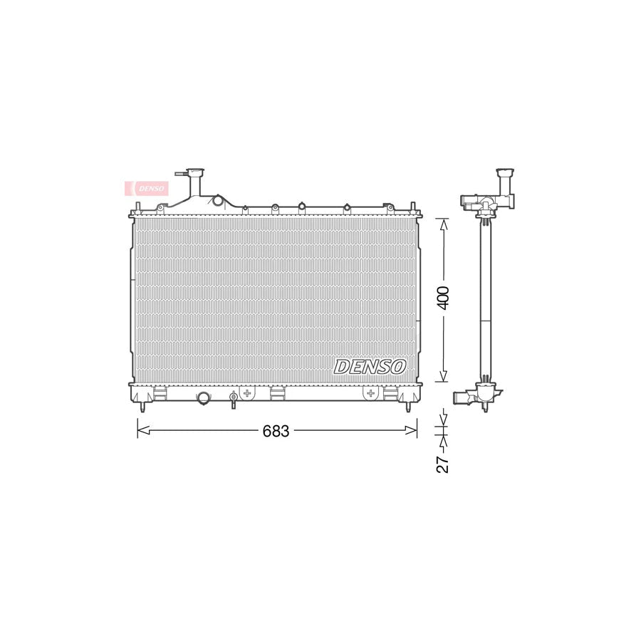 DENSO DRM45038 Engine Radiator for Mitsubishi Outlander III Off-Road (Gg, Gf)
