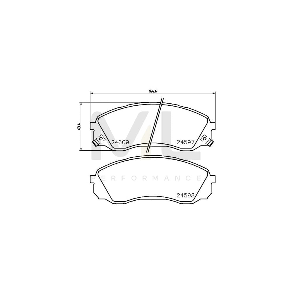 Hella 8DB 355 013-541 Brake Pad Set With Acoustic Wear Warning, With Accessories | ML Performance Car Parts
