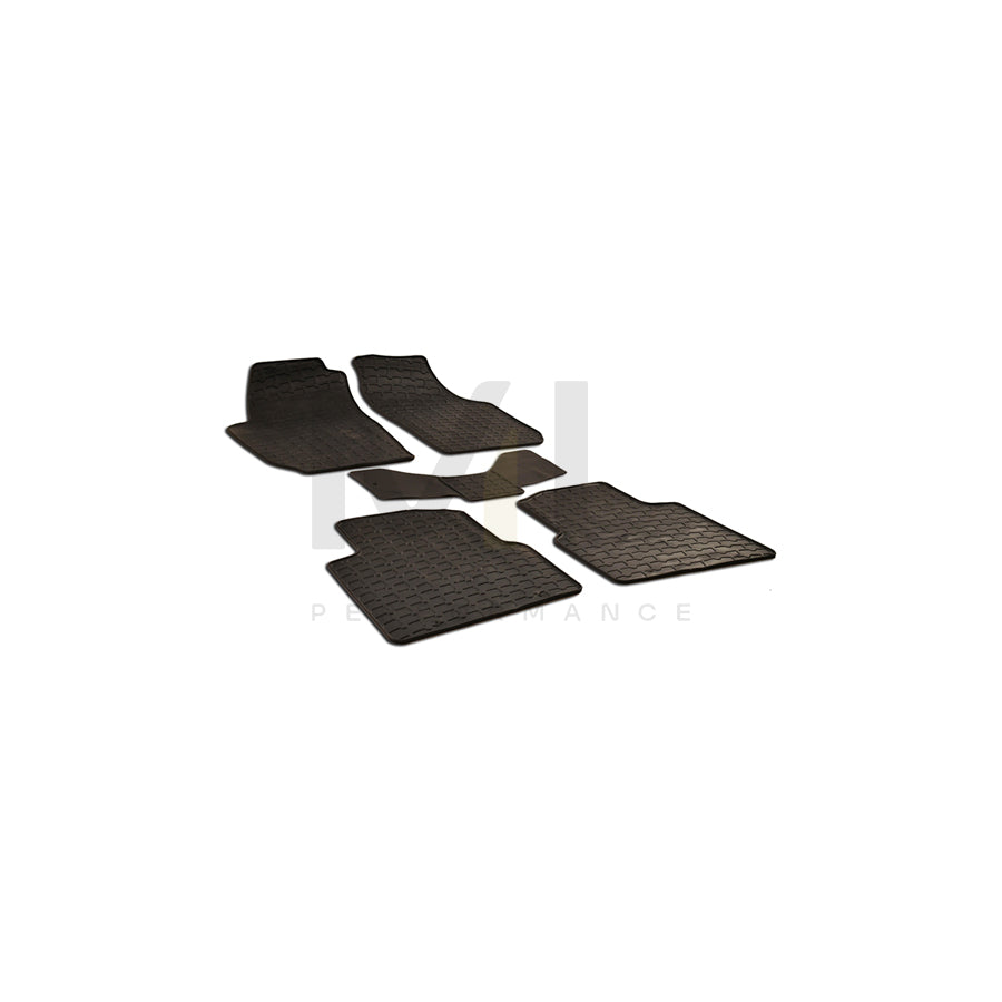WALSER 50512 Floor mat set for SKODA Roomster (5J) Elastomer, Front and Rear, Quantity: 5, Black